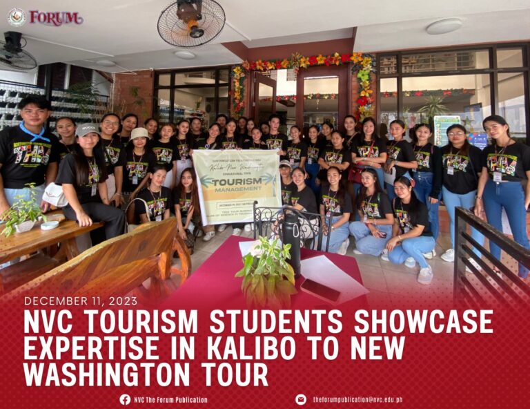NVC TOURISM STUDENTS SHOWCASE EXPERTISE IN KALIBO TO NEW WASHINGTON TOUR