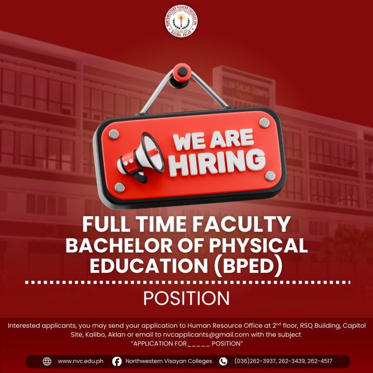 𝗪𝗘’𝗥𝗘 𝗛𝗜𝗥𝗜𝗡𝗚! 𝗡𝗼𝗿𝘁𝗵𝘄𝗲𝘀𝘁𝗲𝗿𝗻 𝗩𝗶𝘀𝗮𝘆𝗮𝗻 𝗖𝗼𝗹𝗹𝗲𝗴𝗲𝘀 𝗶𝘀 𝗹𝗼𝗼𝗸𝗶𝗻𝗴 𝗳𝗼𝗿 𝗽𝗮𝘀𝘀𝗶𝗼𝗻𝗮𝘁𝗲 𝗮𝗻𝗱 𝗾𝘂𝗮𝗹𝗶𝗳𝗶𝗲𝗱 𝗽𝗿𝗼𝗳𝗲𝘀𝘀𝗶𝗼𝗻𝗮𝗹𝘀 𝘁𝗼 𝗷𝗼𝗶𝗻 𝗼𝘂𝗿 𝗴𝗿𝗼𝘄𝗶𝗻𝗴 𝗮𝗰𝗮𝗱𝗲𝗺𝗶𝗰 𝗮𝗻𝗱 𝗮𝗱𝗺𝗶𝗻𝗶𝘀𝘁𝗿𝗮𝘁𝗶𝘃𝗲 𝘁𝗲𝗮𝗺!
