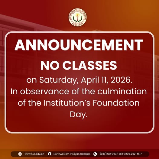 𝗡𝗢 𝗖𝗟𝗔𝗦𝗦𝗘𝗦 𝘁𝗼𝗺𝗼𝗿𝗿𝗼𝘄, 𝗔𝗽𝗿𝗶𝗹 𝟭𝟭, 𝟮𝟬𝟮𝟲